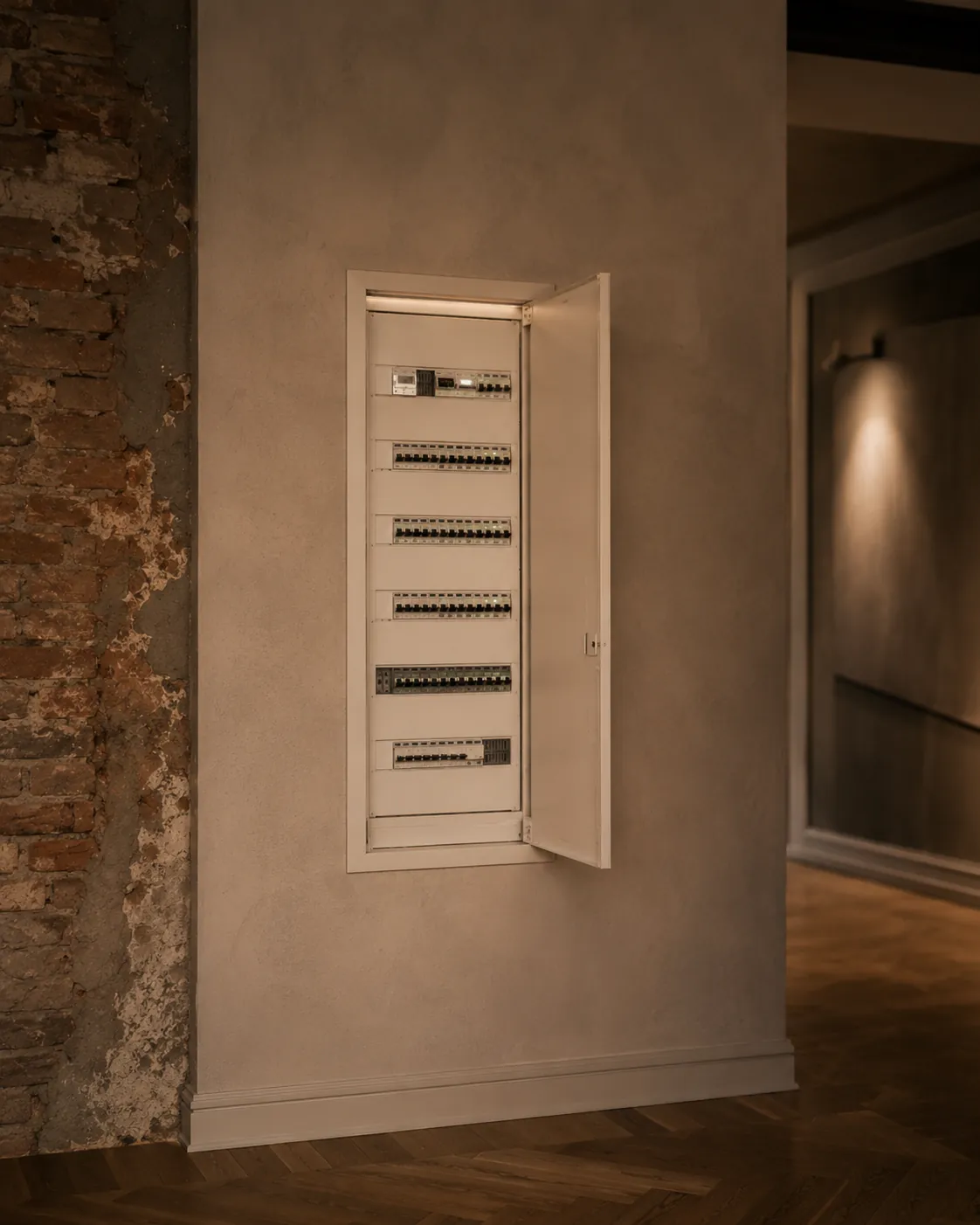 Erneuerte Elektroinstallation in einem Bestandsgebäude